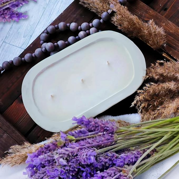 Royxen 8 Pack Wood Dough Bowl, Wooden Dough Bowls Paulownia, Rustic Bowl Vintage, Bowls for Candle (White, 9.5" x 5.5")