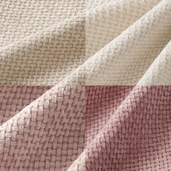 MIULEE Pack of 4 Couch Throw Pillow Covers 18x18 Inch Neutral Pink Cute Decorative Chenille Pillow Covers Farmhouse Boho Accent Cushion Covers for Coquette Room Decor Spring Sofa Bedroom Living Room