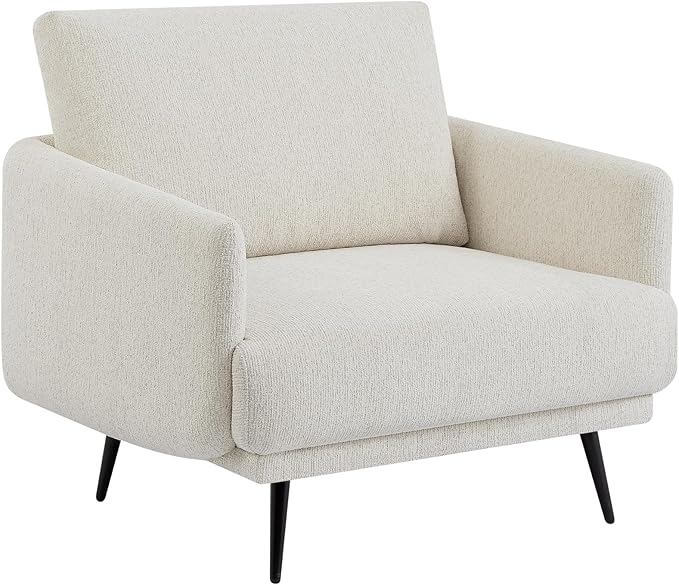 Oversized Accent Chair for Living Room Chairs Reading Arm Chair Comfy Modern Single Sofa Side Chairs with Metal Legs & Soft Cushion for Bedroom, Balcony,Waiting Room (Chenille, Oatmeal)