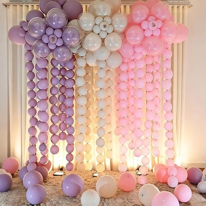 Pastel Pink Linking Balloons, 100PCS 6 Inch Small Baby Pink Link Balloons for Making Balloon Wall Heart Arch, Quick Linked Balloon for Girls Wedding Birthday Baby Shower Valentine's Party Decorations