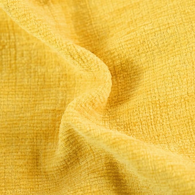CaliTime Throw Pillow Covers Decorative 26 X 26 Inches Pack of 2 Cozy Chenille Cushion Cases for Couch Sofa Bed Living Room Home Mustard Yellow