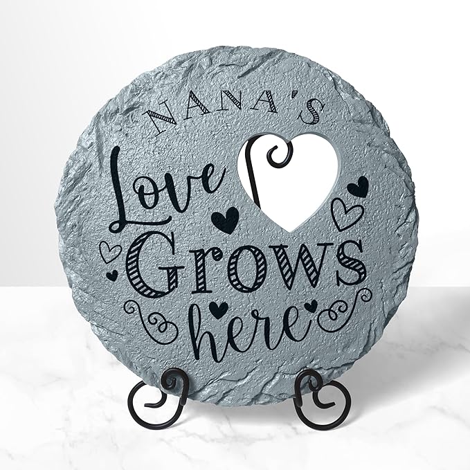 Let's Make Memories Personalized Garden Stone - Resin - Custom Garden Décor - Heart Stepping Stone - for Dad - for Father's Day