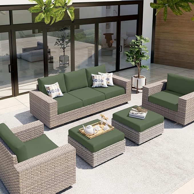 hyha Waterproof Couch Cushion Covers, Sectional Sofa Slipcovers Washable, L Shape Chaise Dog Couch Covers for Sectional Sofa, Universal Furniture Protector (1 Piece for Chaise, Bronze Green)