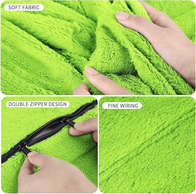 Bean Bag Chair for Adults 7FT,Soft Removable Cover for Teens/Girls Bedroom,Fluffy Giant Round Floor Beanbag Lounger Chairs (No Filler,Green)
