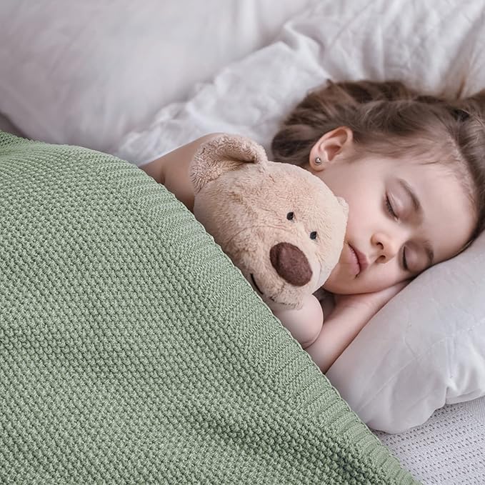 CozeCube Sage Green Throw Blanket for Couch, Soft Cozy Cable Knit Throw for Bed Sofa Living Room, Lightweight Warm Decorative Farmhouse Christmas Blanket, 50"x60", Sage Green