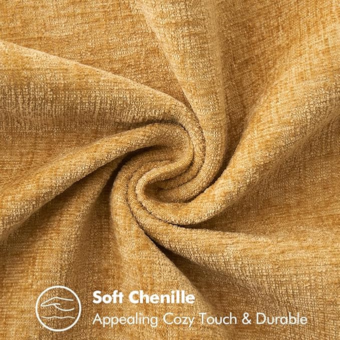 MIULEE Pack of 2 Couch Throw Pillow Covers 16x16 Inch Gold Farmhouse Decorative Pillow Covers with Stitched Edge Soft Chenille Solid Dyed Fall Pillow Covers for Sofa Bed Living Room