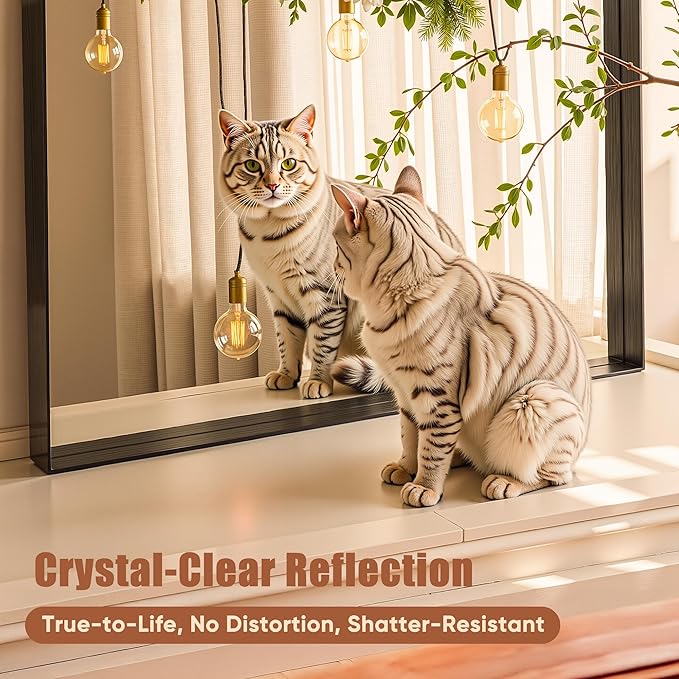 60"x30" Black Framed Bathroom Mirror, Large Rectangular Vanity Mirror, Aluminum Metal Frame, Wall Farmhouse Modern Wall-Mounted Mirrors for Bathroom, Bedroom, Living Room, Over Sink