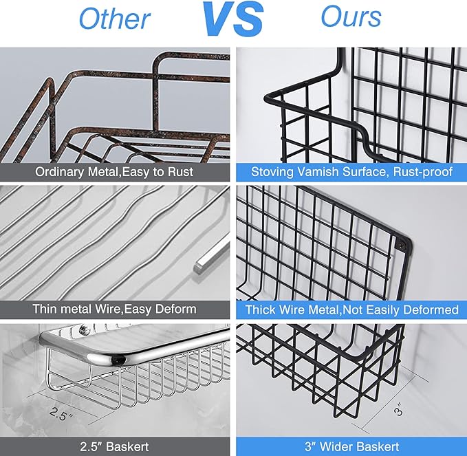 Spice Rack Wall Mount, Spice Organizer for Cabinet & Pantry Door, Set of 4 Hanging Spice Rack Saving Space for Kitchen, Black