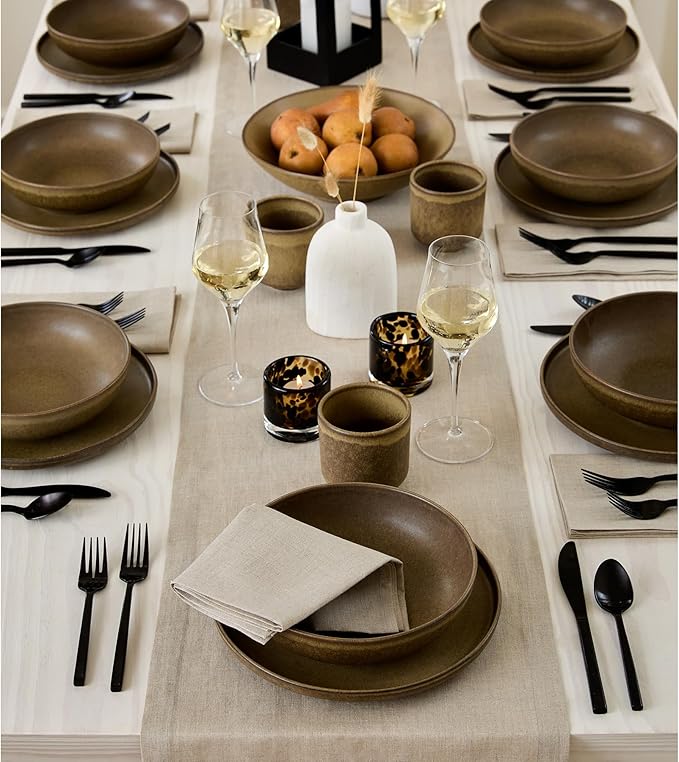 Solino Home Linen Natural Table Runner 90 Inches Long - 100% Pure Linen 14 x 90 Inch Table Runner for Dining, Fall, Autumn, Thanksgiving - Fete