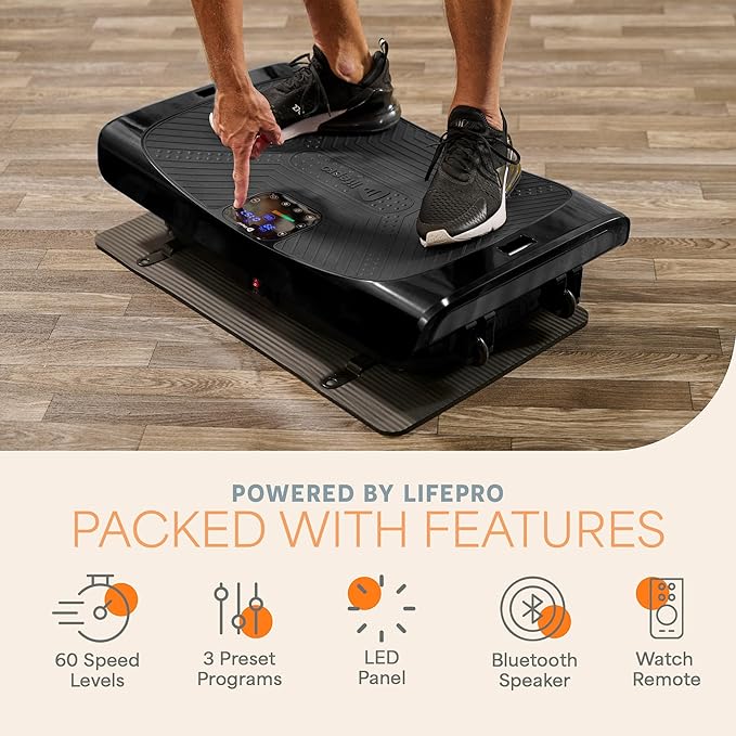 Lifepro Vibration Plate Machines – Full Body Workout, Recovery & Lymphatic Drainage with 4D Motion, Silent Operation, Joint Support, & Triple Motor Technology for Circulation, Fat Burn & Toning