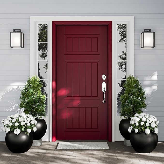 DTY Signature Mount Sherman Lightweight Durable Modern Fiberstone Sphere Planter for Indoor & Outdoor Drainage Hole & Rubber Plug Weather Resistant, 17" H x 21" Dia 14.4" Pot Opening - Large, Black