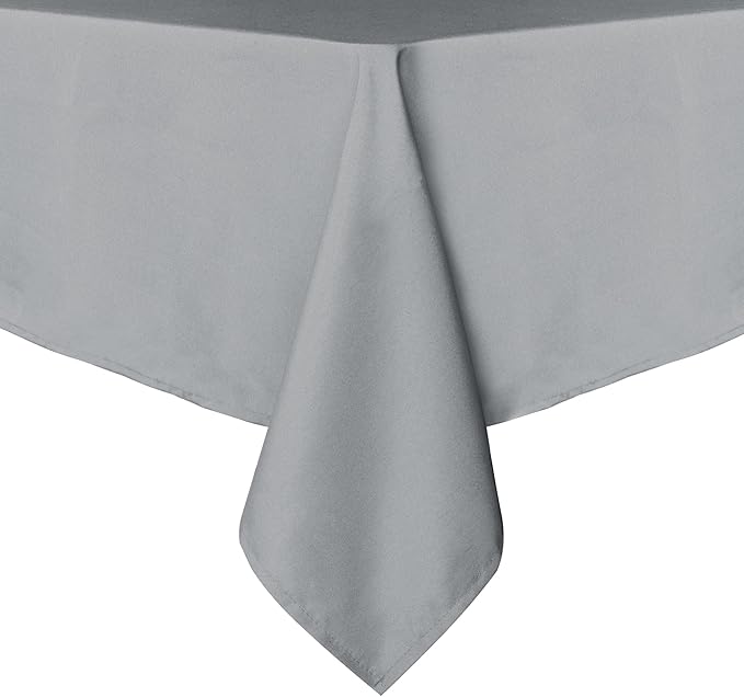 sancua Rectangle Tablecloth - 54 x 120 Inch - Stain and Wrinkle Resistant Washable Polyester Table Cloth, Decorative Fabric Table Cover for Dining Tables, Buffet Parties and Camping, Silver Grey
