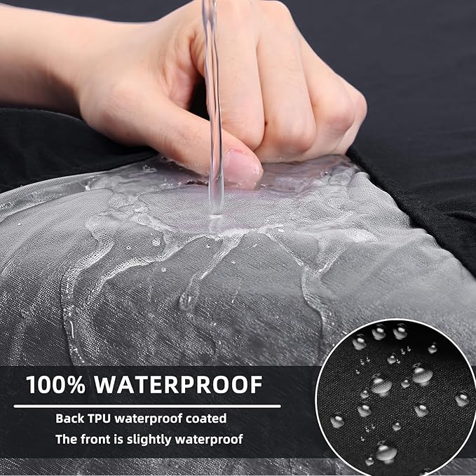 hyha Waterproof Couch Cushion Covers, Sectional Sofa Slipcovers Washable, L Shape Chaise Dog Couch Covers for Sectional Sofa, Universal Furniture Protector (1 Piece for Chaise XL, Black)