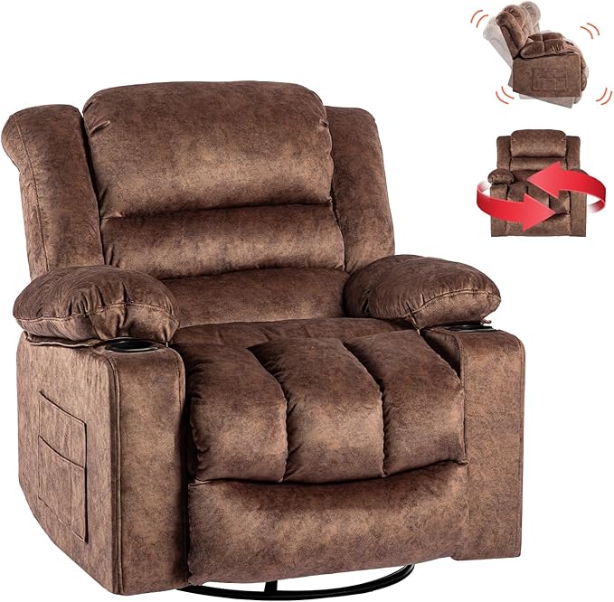 Recliner Chair Rocker Modern Ergonomic Lounge 360 Degree Swivel Single Sofa Seat Living Room Lounge Recliners on Clearance Foam Filling