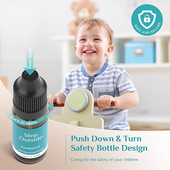 ASAKUKI Essential Oil Diffuser 700ml, Ultrasonic Aromatherapy Humidifier with Top 6 Essential Oils Set, 7 LED Colors, Timer & Auto-Off, Large Room Diffuser