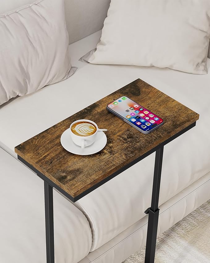 TUTOTAK End Table, Side Table, Tall Couch Table, Sofa Table, Living Room, Bedroom, Brown TB01BB0832