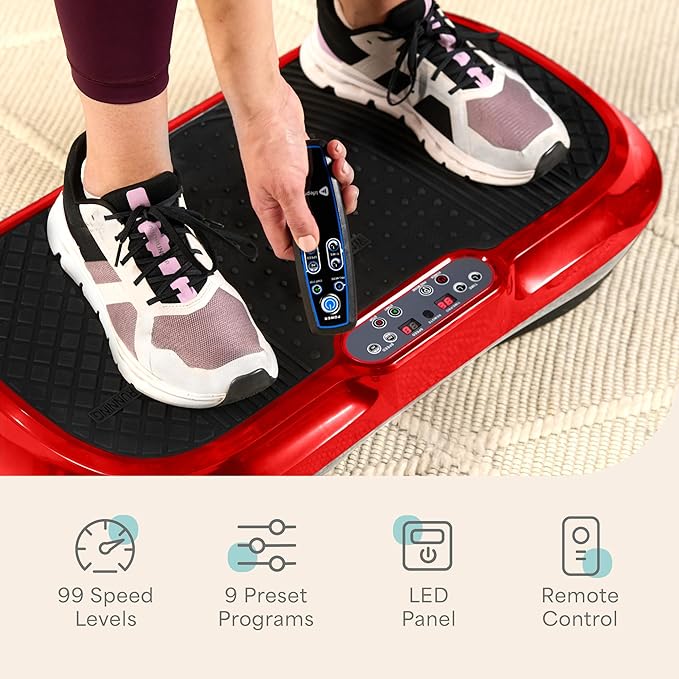 Lifepro Waver Vibration Plate Exercise Machine – High-Intensity Vibration for Muscle Activation, Full-Body Workout Vibrating Platform with Loop Bands, Fitness Equipment for Strength Toning & Fat Loss