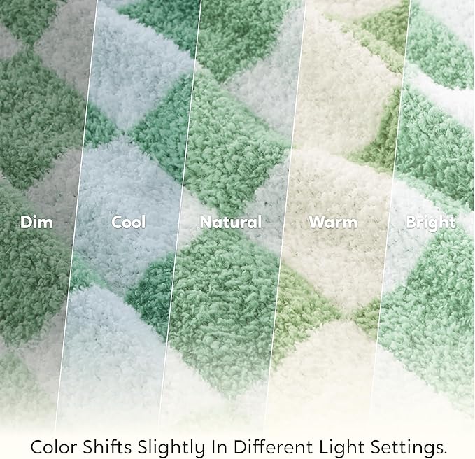 Joiedomi Throw Blanket for Couch, Sage Green Checkered Knitted Blankets Gifts for Women Mom Girls, Cozy Cute Soft Throw Home Room Decor Aesthetic Women Mothers Birthday Gifts 50x60 Inches