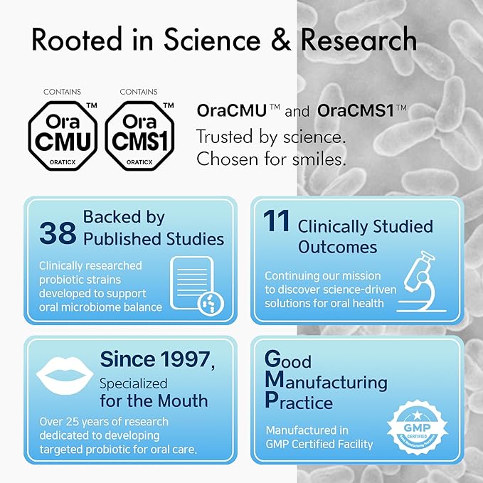 Kids Dental Probiotics for Anti-Cavity + Healthy Teeth and Gums, 8 Billion CFU Probiotics for Oral Health, Yogurt Flavor 1-PK