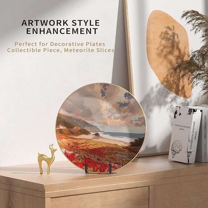 6 Inch Metal Square Picture Frame Easel Stands for Plates, Photos, Decor (Black, 2 Pack)