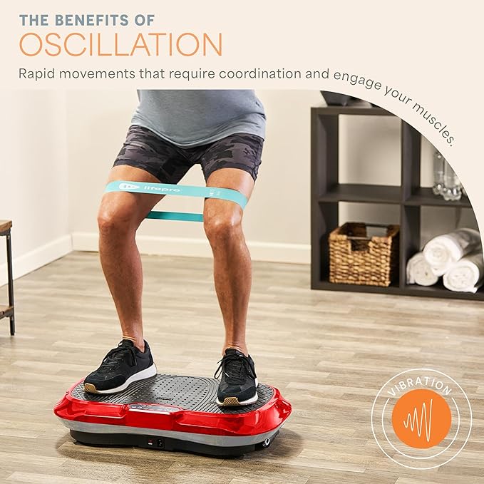 Lifepro Waver Vibration Plate Exercise Machine – High-Intensity Vibration for Muscle Activation, Full-Body Workout Vibrating Platform with Loop Bands, Fitness Equipment for Strength Toning & Fat Loss