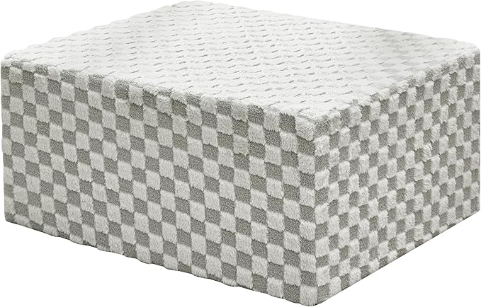 Hobestluk Rectangle Ottoman Memory Foam Footrest for Couch with Removable Cover Large Floor Seating for Adults Ottoman Coffee Table for Living Room, Bedroom or Office (Plush GREYOLIVE, Footrest)