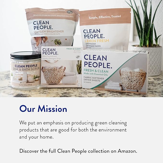 The Clean People Ultra Concentrated Laundry Detergent Pods, 192 Count, Fragrance Free, Plant-Based, Plastic Free, Septic Safe, Good for Sensitive Skin, Effective, Eco-Friendly