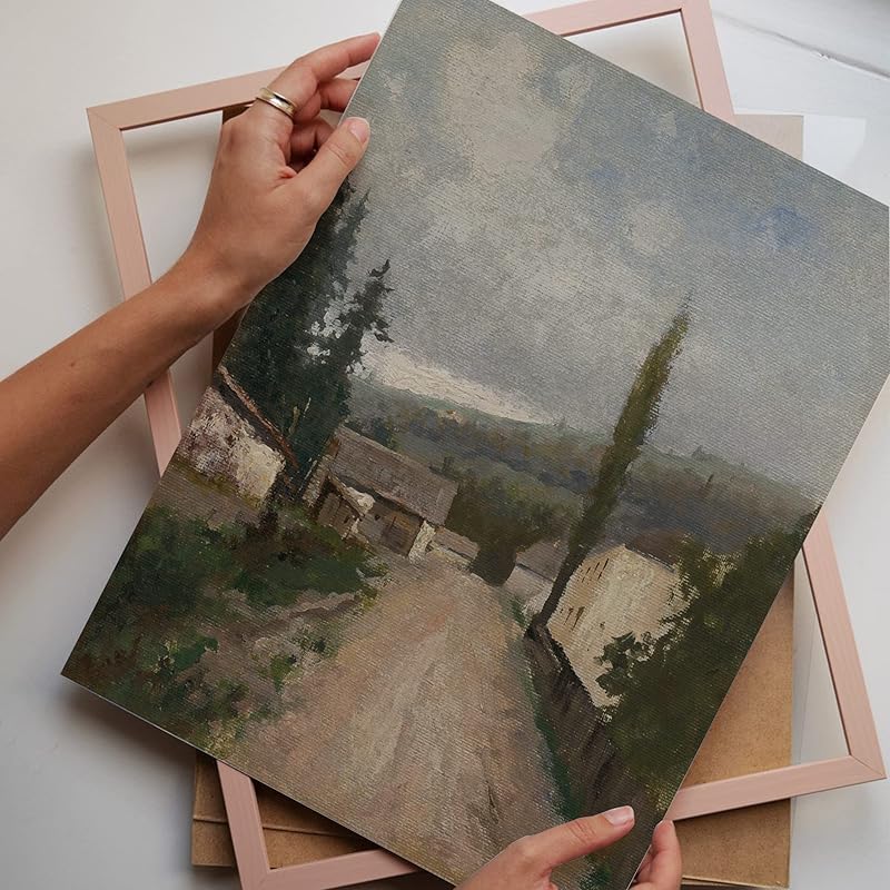 Vintage Landscape Wall Art - Set 9 French Country Vintage Antique Warm Aesthetic Gallery Wall Art, Sketch Poster Farmhouse Wall Decor Vintage Prints Wall Decor, Country Wall Art(11X14 IN UNFRAMED)