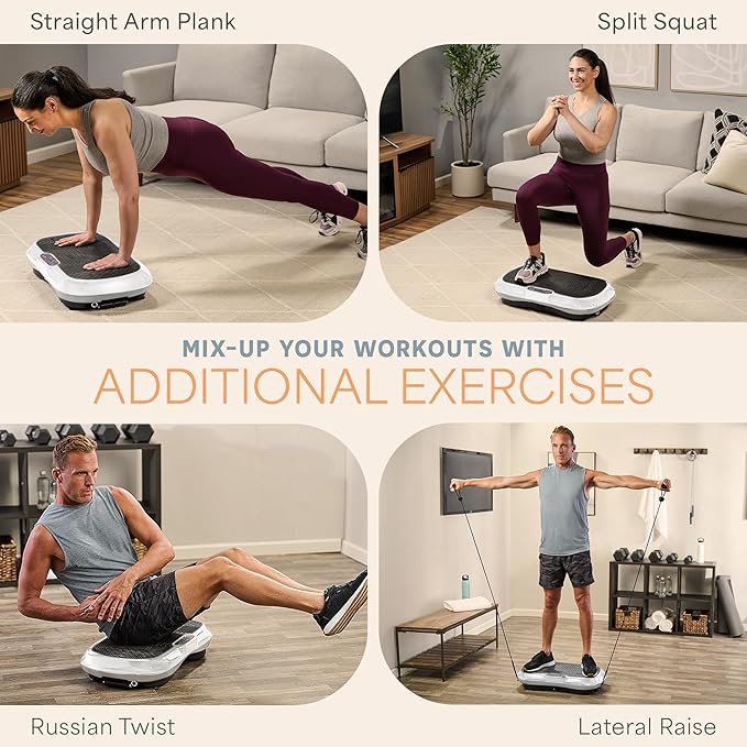 Lifepro Waver Vibration Plate Exercise Machine – High-Intensity Vibration for Muscle Activation, Full-Body Workout Vibrating Platform with Loop Bands, Fitness Equipment for Strength Toning & Fat Loss