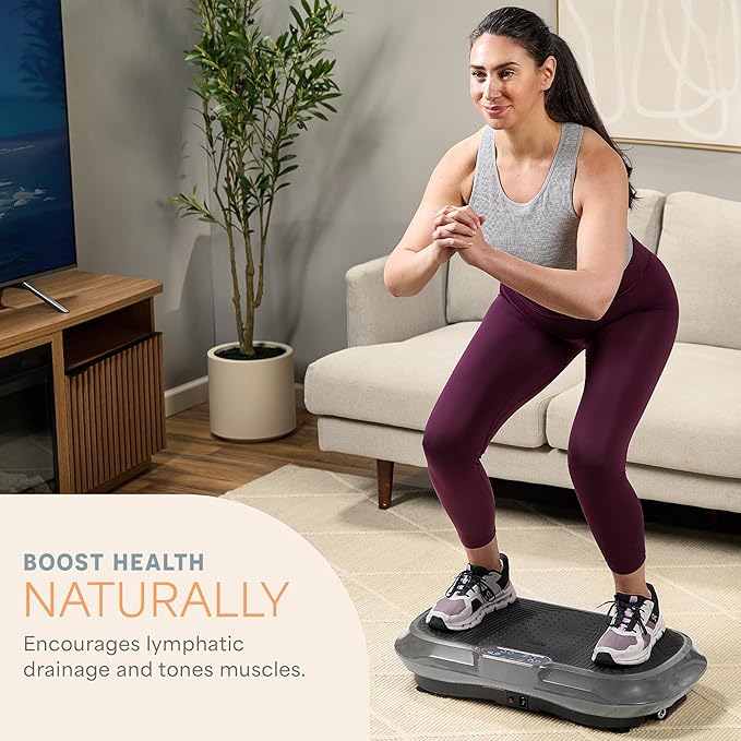 Lifepro Waver Vibration Plate Exercise Machine – High-Intensity Vibration for Muscle Activation, Full-Body Workout Vibrating Platform with Loop Bands, Fitness Equipment for Strength Toning & Fat Loss
