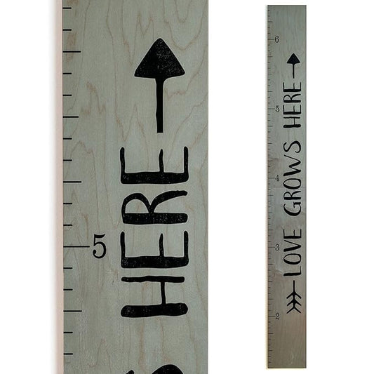 Wooden Growth Chart – Kids Height Chart, Wall Measurement for Kids, Height Chart for Wall, Growth Ruler for Children – Tribal Gray (63"x6.7")