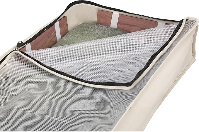 Household Essentials Cotton Canvas Under Bed Clothing and Linen Storage Bag | Natural