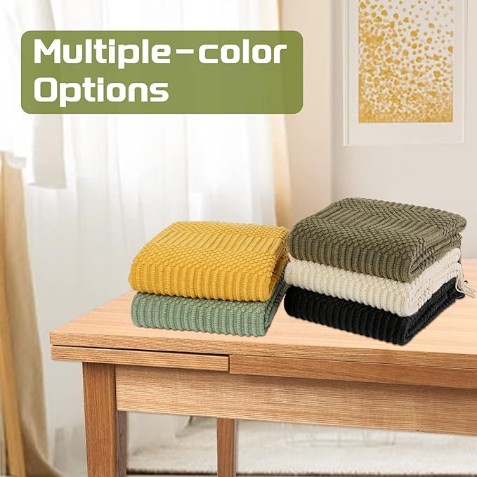 Blagic Knitted Throw Blanket for Couch, Bed and Sofa. Super Soft Blanket with Tassels, Beige Throw Blanket, 60 x 80Inches Lightweight & Cosy Home Decor