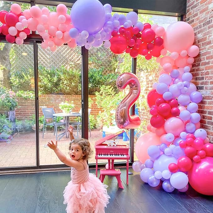 130pcs Pink Balloons Different Sizes 18" 12" 10" 5" Party Latex Balloons for Birthday Baby Shower Wedding Anniversary Princess Theme Party Decorations