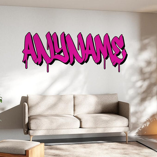 Custom Graffiti Name Wall Decal Personalized Name Wall Decals Spray Paint Graffiti Decal Large Vinyl Decals Sticker for Home & Room Décor, Removable WallArt for Kids & Teens Bedroom, Car, Vehicles