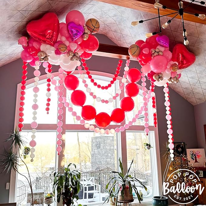 Pastel Pink Linking Balloons, 100PCS 6 Inch Small Baby Pink Link Balloons for Making Balloon Wall Heart Arch, Quick Linked Balloon for Girls Wedding Birthday Baby Shower Valentine's Party Decorations