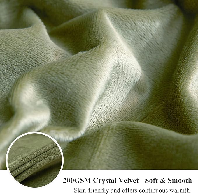 XeGe Luxury Faux Fur Blanket, Sage Green Soft Big Fluffy Throw, Shaggy Plush Decorative Couch Throw, Cute Furry Fuzzy Blanket for Bed Bedroom Living Room Sage Green, 60x90