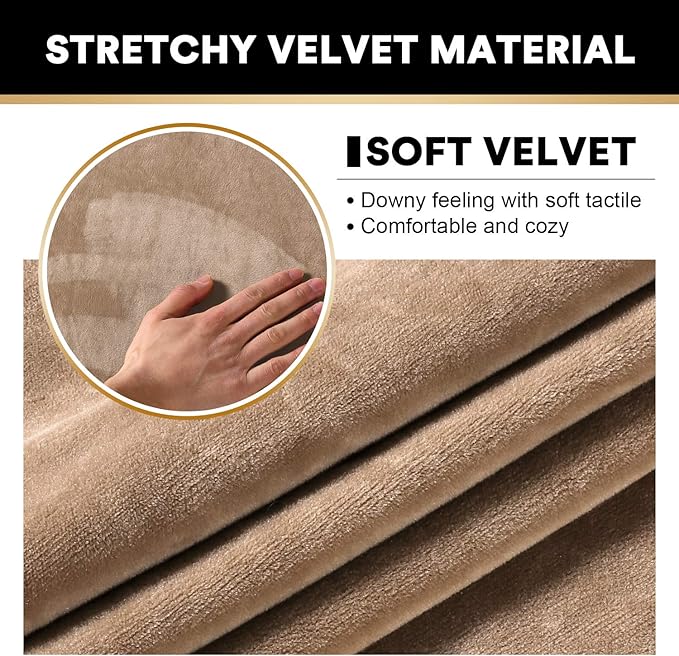 PrinceDeco Sectional Couch Covers Velvet Cushion Covers for Sectional Couch Cushion Covers for Sectional Sofa Separate Sectional Sofa Slipcovers Washable(1 Chaise Back+ 2 Sofa Back,Navy)