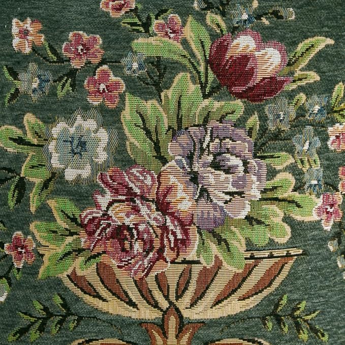 Set of 2 Spring Chenille Vintage Green Throw Pillows Covers 18x18in Sofa Couch Pillows for Living Room Floral Embroidered Cushion Cover for Bed Chairs Car