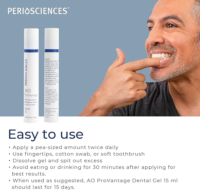 PerioSciences AO ProVantage Dental Gel with Antioxidants – Oral Gum Gel – Oral Care to Maintain Gum Health, 0.5 fl. Oz / 15ml
