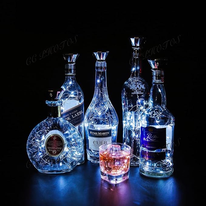 Solar Cork Lights Outdoor - Waterproof Fairy Lights for Wedding Party, Garden, Patio & Pathway Decor - Suitable for Most Wine Bottle Mouths - Cool White (8 Pack)