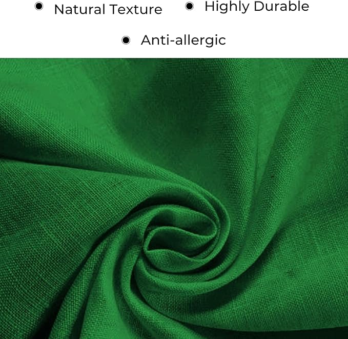 D'Moksha Homes Kelly Green Linen Table Runner 90 Inches Long - 100% Pure Linen Diamond Table Runner 14 x 90 Inch for Dining, Fall and Halloween - Machine Washable