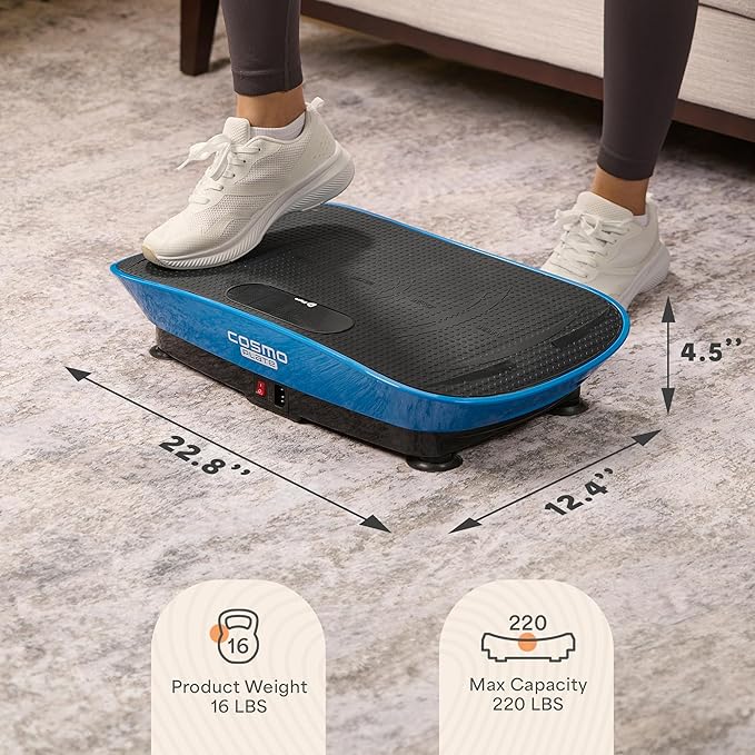 Lifepro Vibration Plate with Bluetooth Speaker, Auto Start Mode – Whole Body Vibrating Platform for Lymphatic Support, Muscle Toning & Flexibility – 10 Speed Levels, Included Remote & Yoga Band