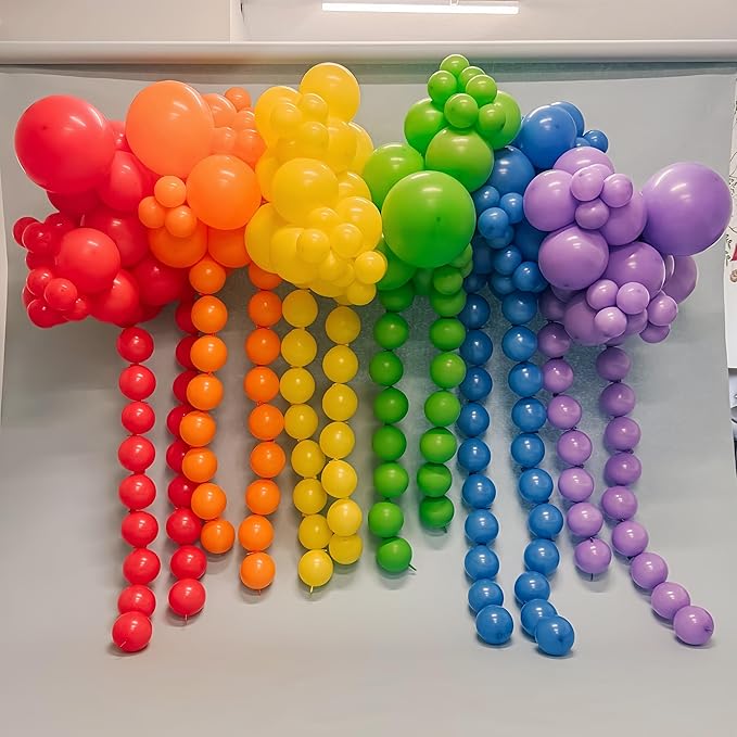 Red Link Balloons, 60PCS 6 Inch Small Red Quick Linking Balloons for Making Balloon Wall Heart Arch, Tails Balloon for Wedding Birthday Baby Shower Valentine's Proposal Anniversary Party Decorations