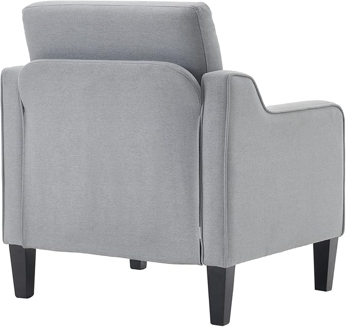 VINGLI Modern Accent Chairs Set of 2, Grey Living Room Chairs Comfy Armchair for Bedroom, Upholstered Sofa Chair Reading Chair for Small Spaces, Apartment, Waiting Room
