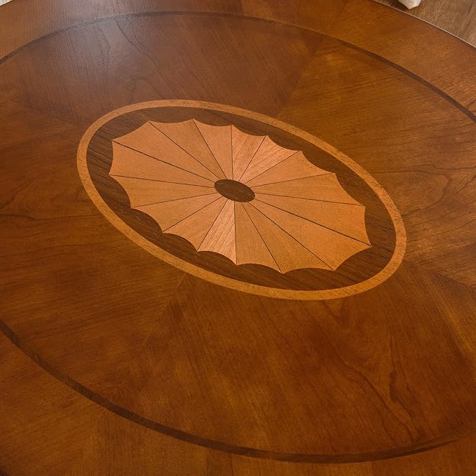 Solid Wood End Table with Drawer and Storage Shelf, Oval Sofa Side Table with Carved Legs, Living Room Corner Table, Large Beside Table, Elegant Vintage, No-Tools Assembly, Caramel Brown CJZ1533MG