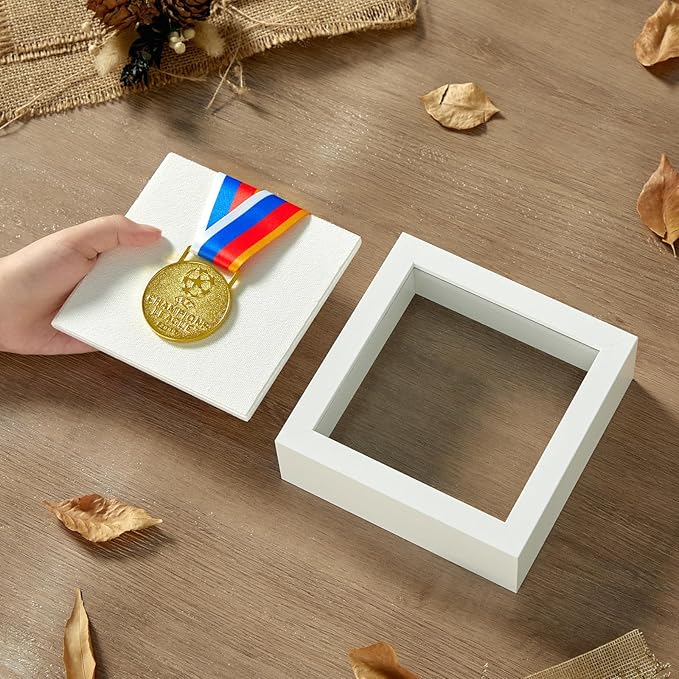5x5 Mini Shadow Box Display Case Picture Frame with Soft Linen Back,Small Deep Black Shadow Box 5x5 for Flowers Medal Display Case Jersey pet Graduation Memorabilia Baby Ltems Crafts Photos