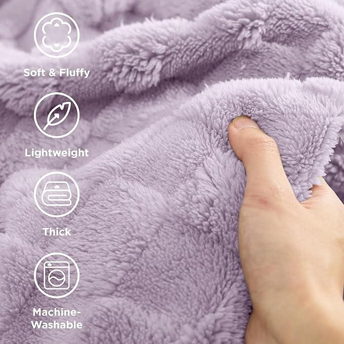 Bedsure GentleSoft California King Blanket for Bed - Super Soft Cozy Blankets for Women Men Girls, Large Fuzzy Fleece Throw for Bedroom Decor, Lavender Fog, 102x96 Inches