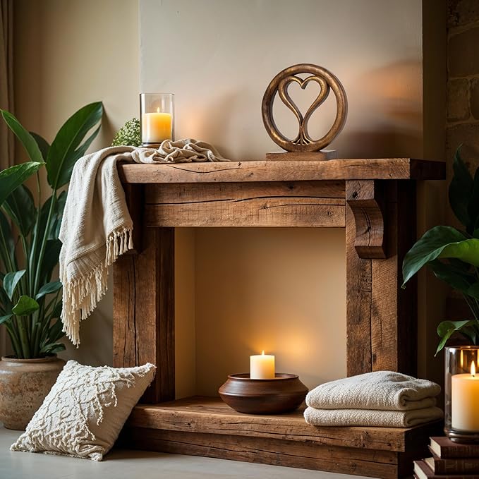 Decozen Gifts for Mom - Wooden Heart Sculpture - Mother's Day Birthday Gifts, Home, Office, Living Room, Shelf, Fireplace, Farmhouse, Tabletop, Boho and Mantle Decor - Mothers Day Decorations