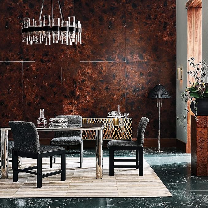 Round Black Glass Wagon Wheel Chandelier, Chandelier with Water Ripple Textured Recycled Clear Glass Piece, Modern Industrial Pendant Light with Metal Frame, Lighting Fixture for Living Room, Foyer